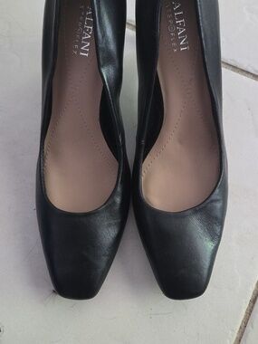 Alfani Black Pointed-Toe Leather Pumps